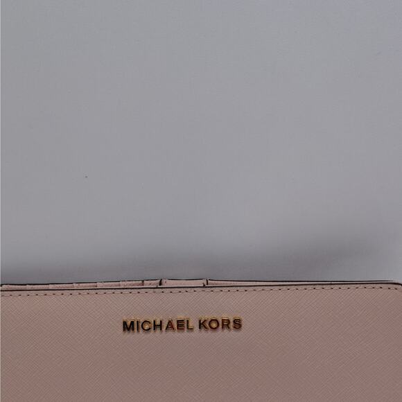 Michael Kors Womens Wallet Ballet Pink Saffiano Slim Bifold Handbag Card Holder - Picture 3 of 10